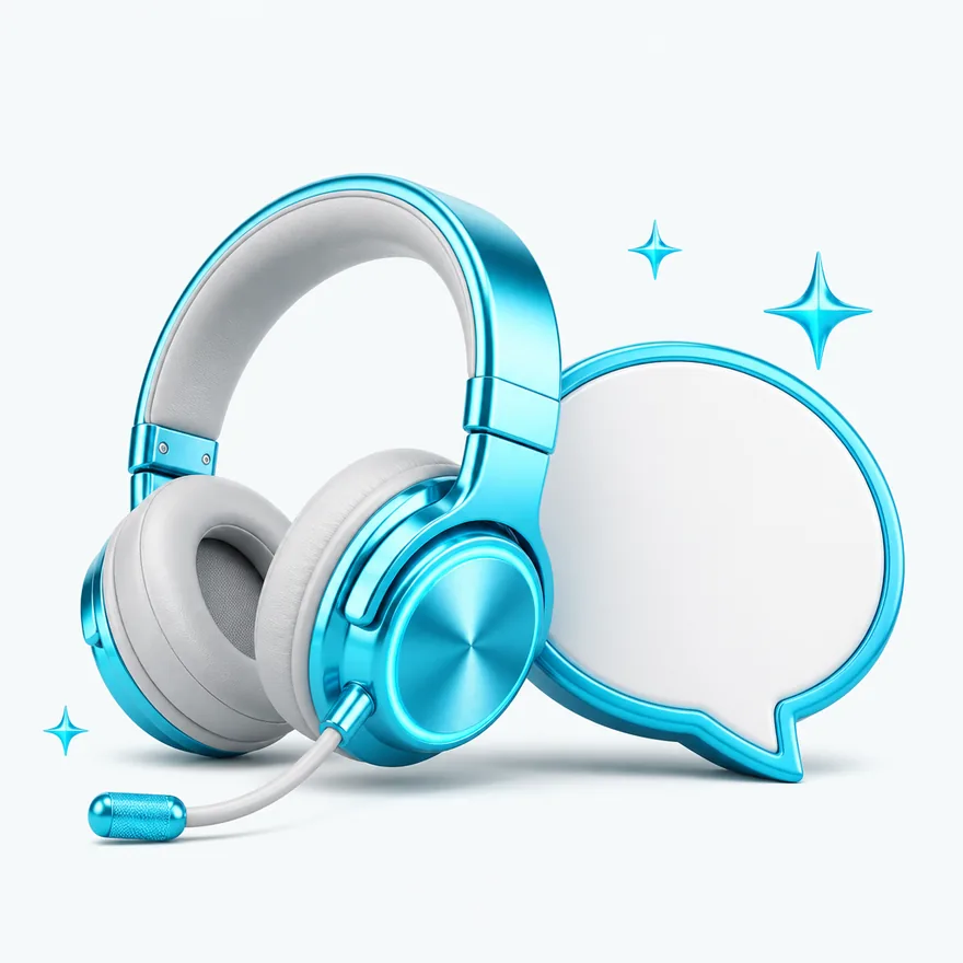 Headset with speech bubble — Casino Tucan