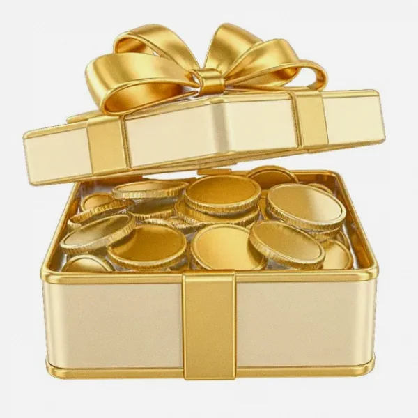 Gift box with coins — Casino Tucan