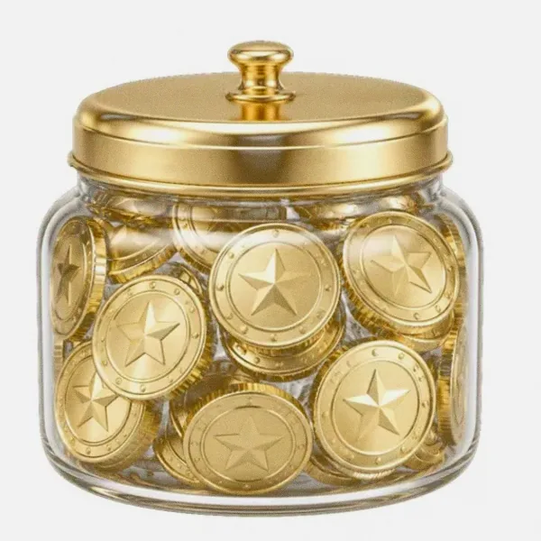 Coin-filled jar — Casino Tucan